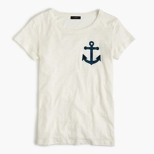 JCrew Black Watch Plaid Anchor Tee